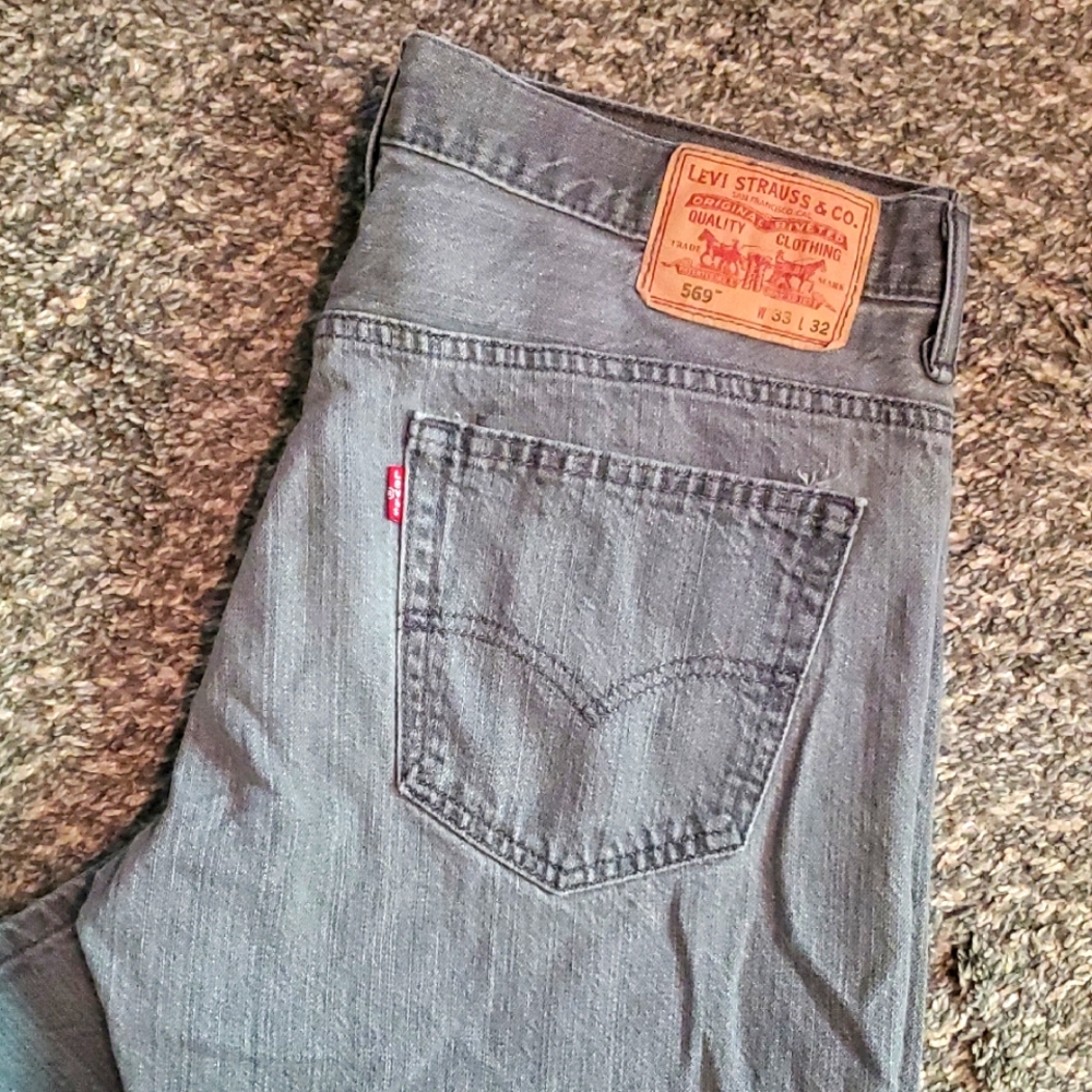 Levi's Men's 569 Loose Straight Jeans - Gray